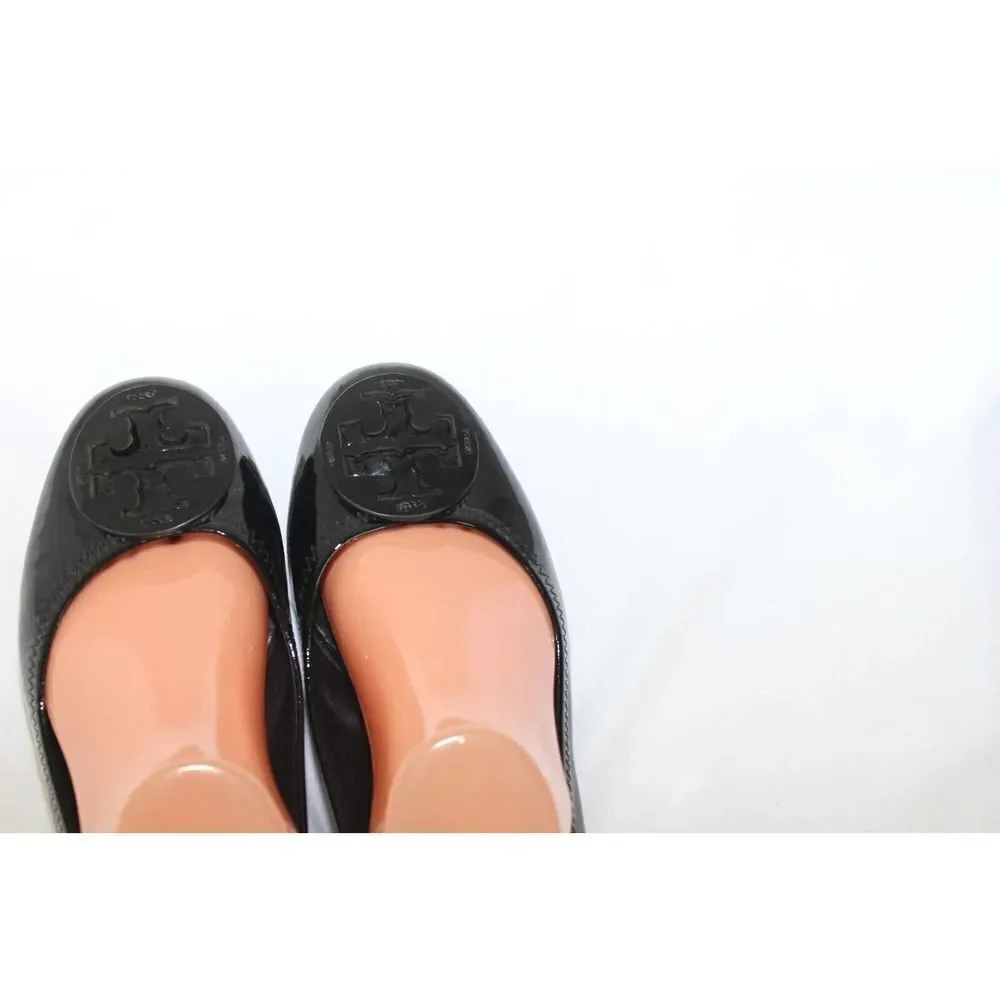 ladies black TORY BURCH flats size 8